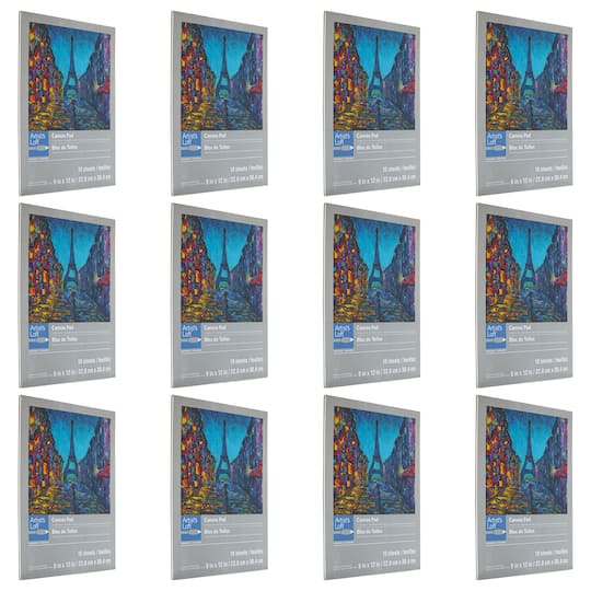 Michaels, 12 Pack: Canvas Pad by Artist's Loft™ Necessities™, 9" x 12" – Category: Bulk Canvas